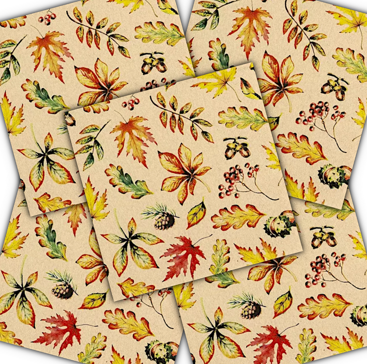 Decoupage Napkin - (DN-8089) - Leaves all Over - Set of 5