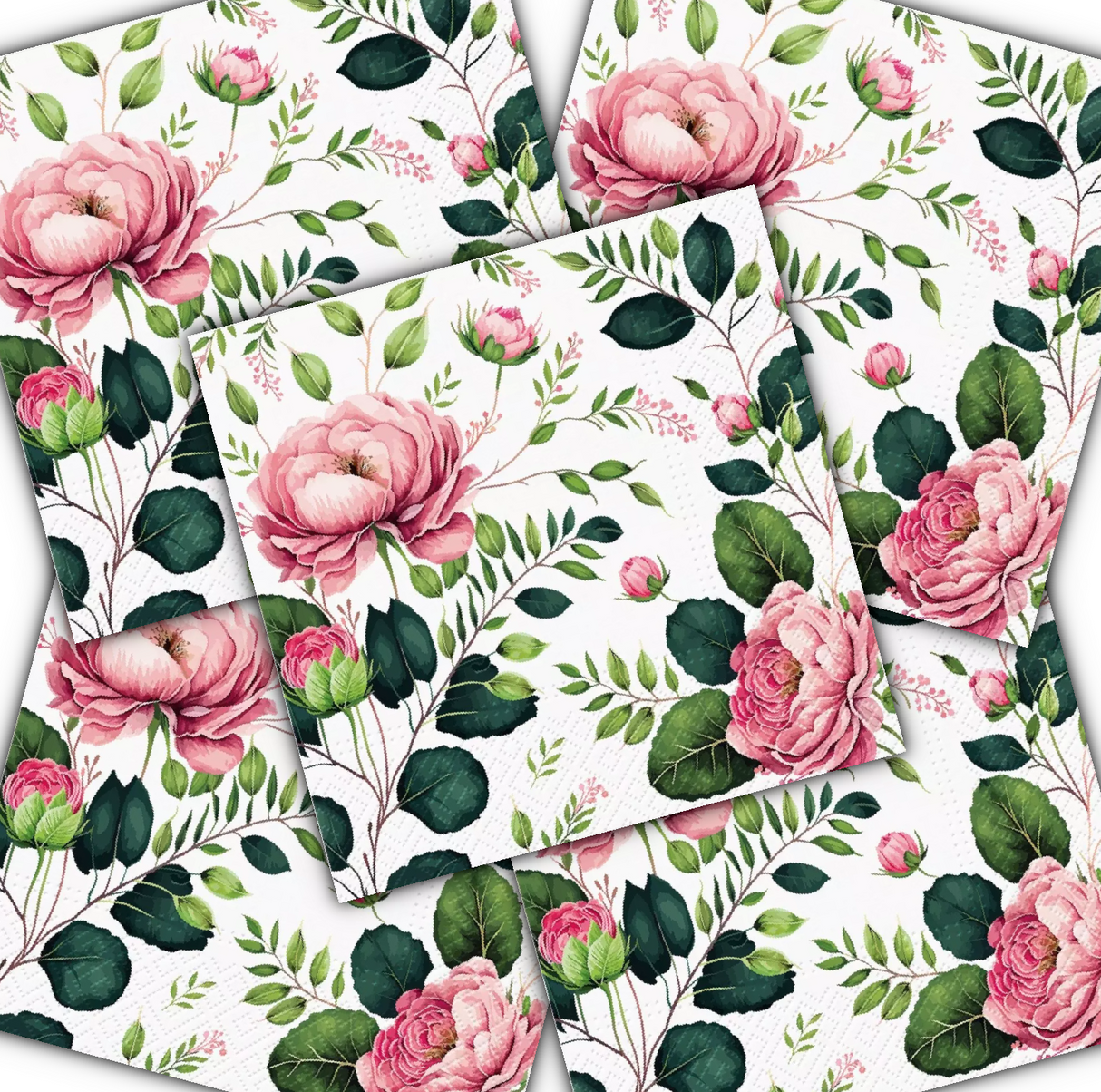Decoupage Napkin - (DN-8094) - Noble Roses - Set of 5