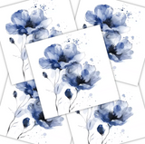 Decoupage Napkin - (DN-8097) - Fiori Delicati - Navy - Set of 5