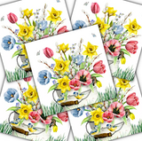 Decoupage Napkin - (DN-8102) - Flores Frescas de Primavera - Set of 5