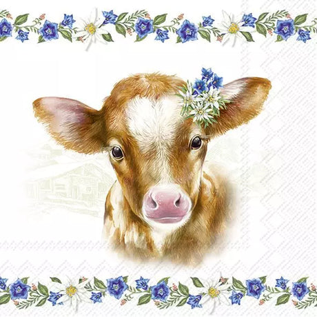 Decoupage Napkin - (DN-8105) - Auf Der Alm - Light Green - Set of 5