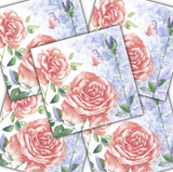 Decoupage Napkin - (DN-8114) - Aquarell Rose - Set of 5