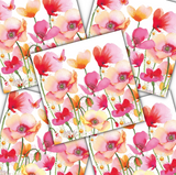 Decoupage Napkin - (DN-8123) - Aquarell Poppies & Daisies - Set of 5