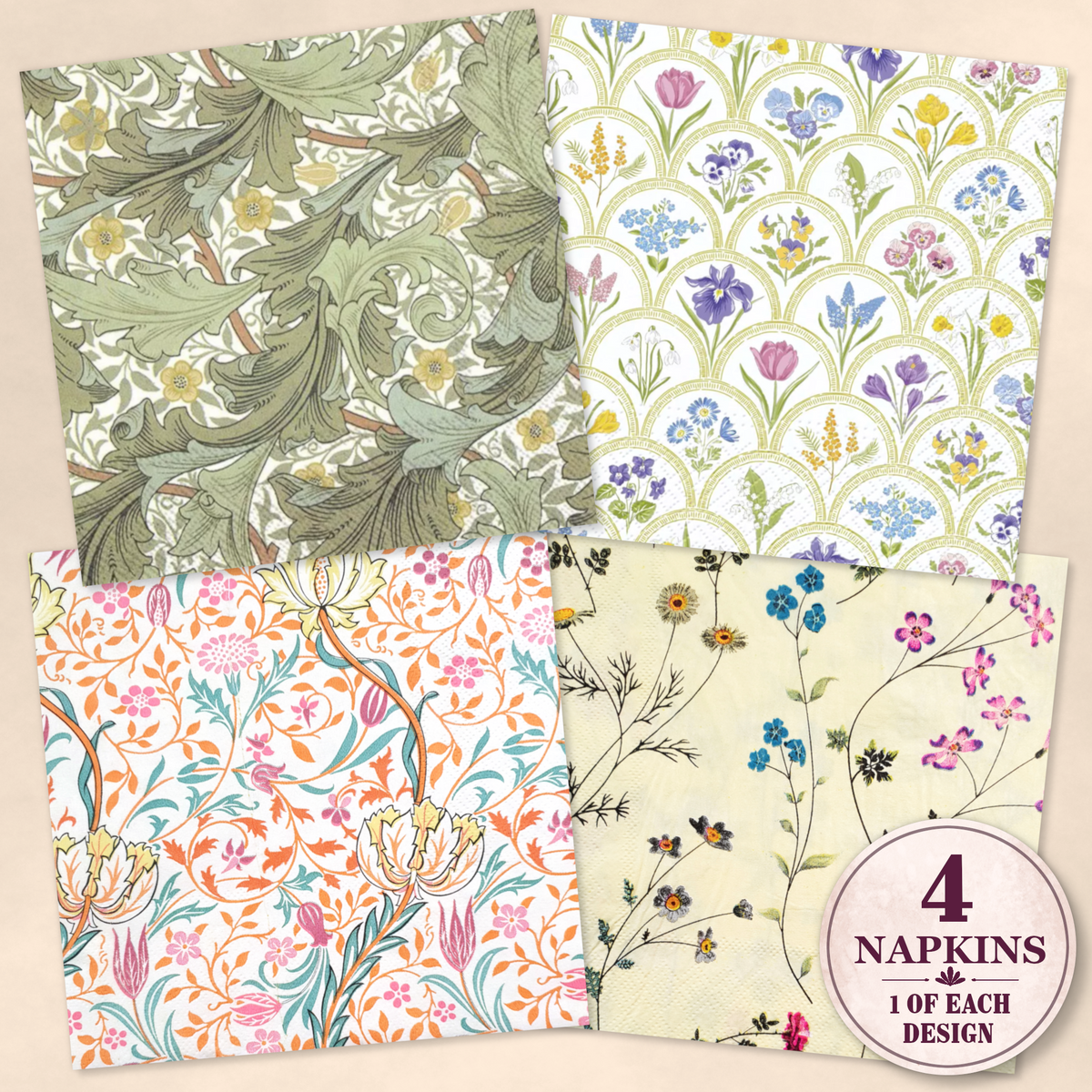 Decoupage Napkins - Set of 4 - 5064