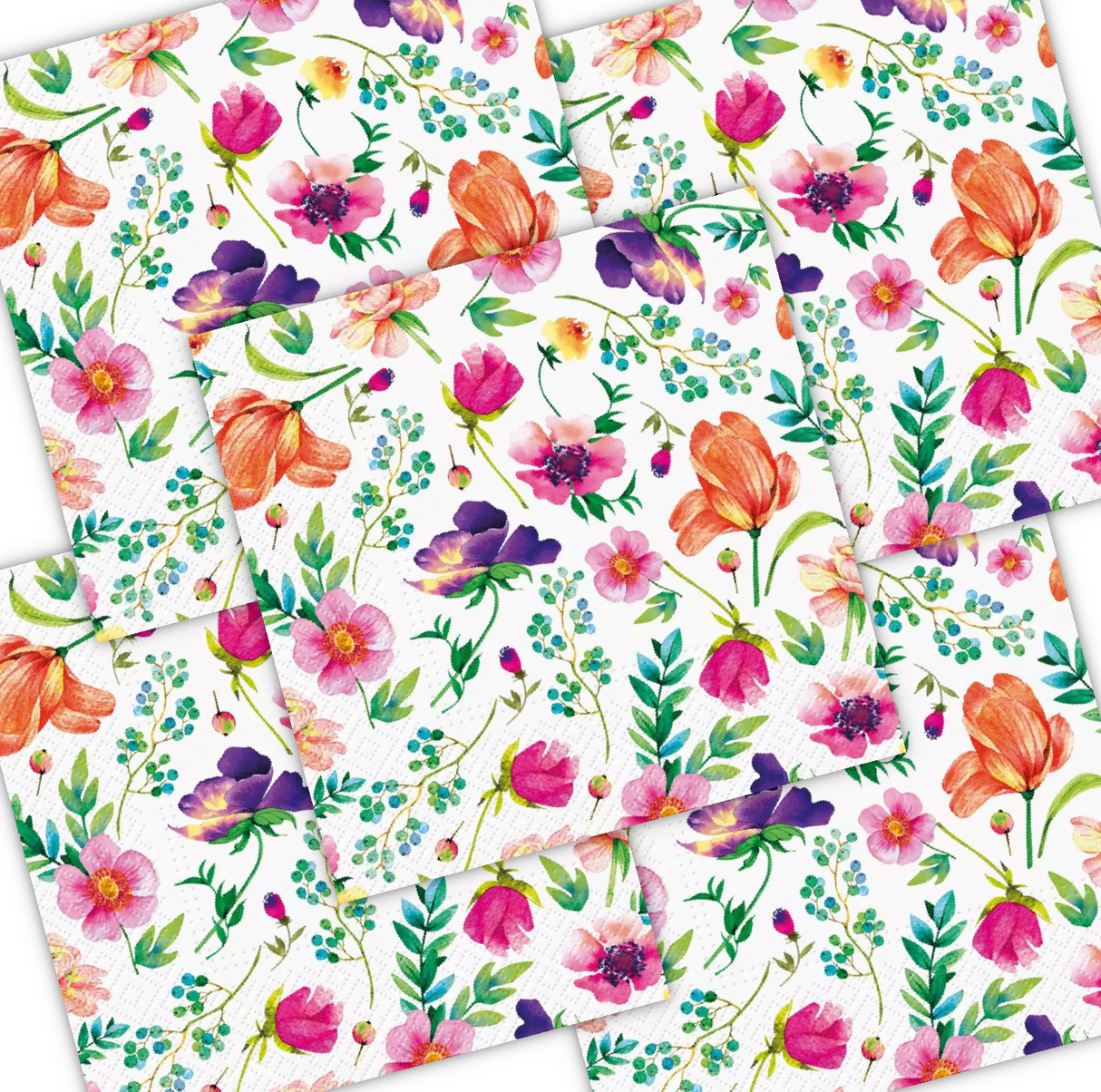 Decoupage Napkin - (DN-8132) - Flower Arrangement - Set of 5