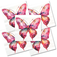 Decoupage Napkin - (DN-8146) - Big Pink Butterfly - Set of 5