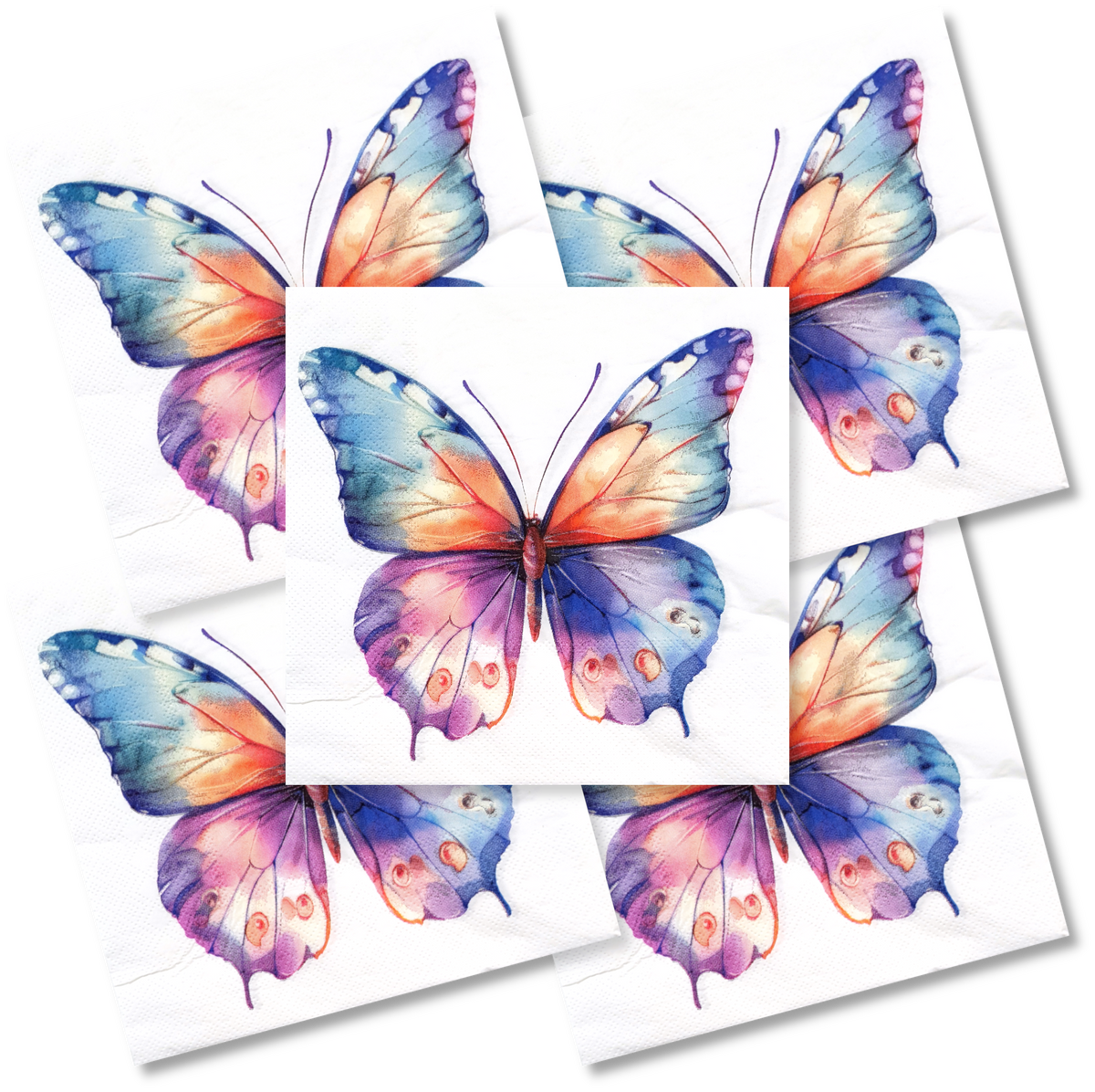 Decoupage Napkin - (DN-8147) - Big Butterfly - Set of 5