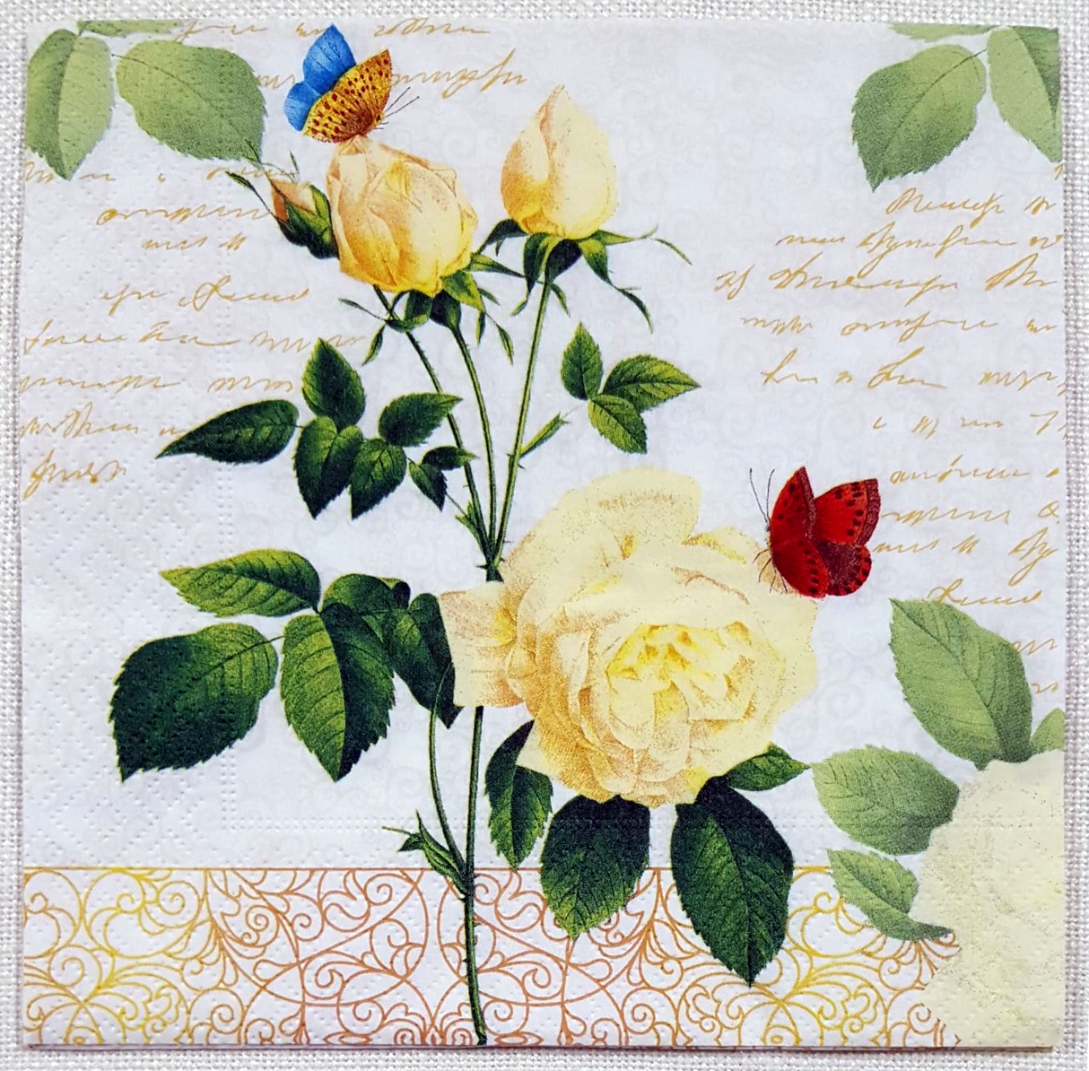 Decoupage Napkin - (DN-8152) - Rose Lace