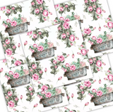 Decoupage Napkin - (DN-8158) - Peony Flower Boxes - Set of 5