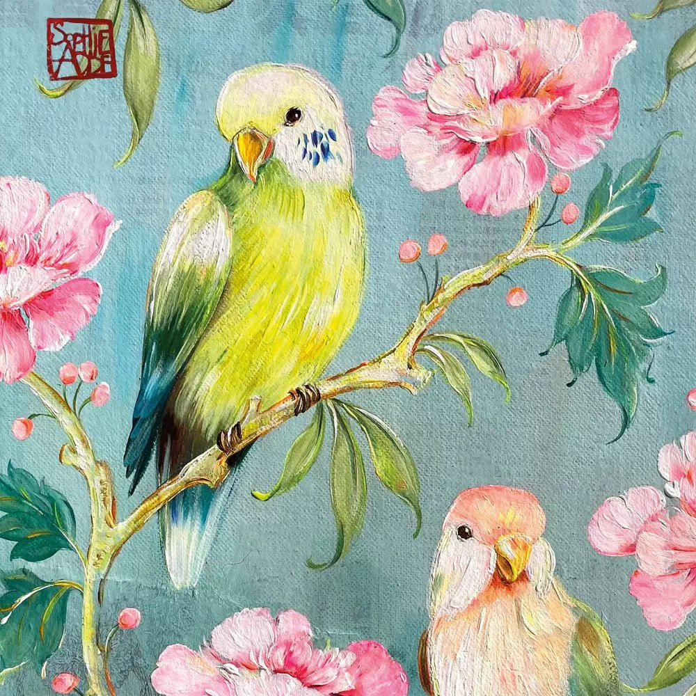 Decoupage Napkin - (DN-8167) - Perruches - Set of 5