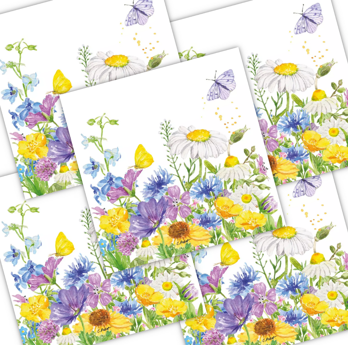 Decoupage Napkin - (DN-8184) - Summer Flowers - Set of 5