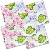 Decoupage Napkin - (DN-8189) - Wild Orchid with Monstera Leaves - Set of 5