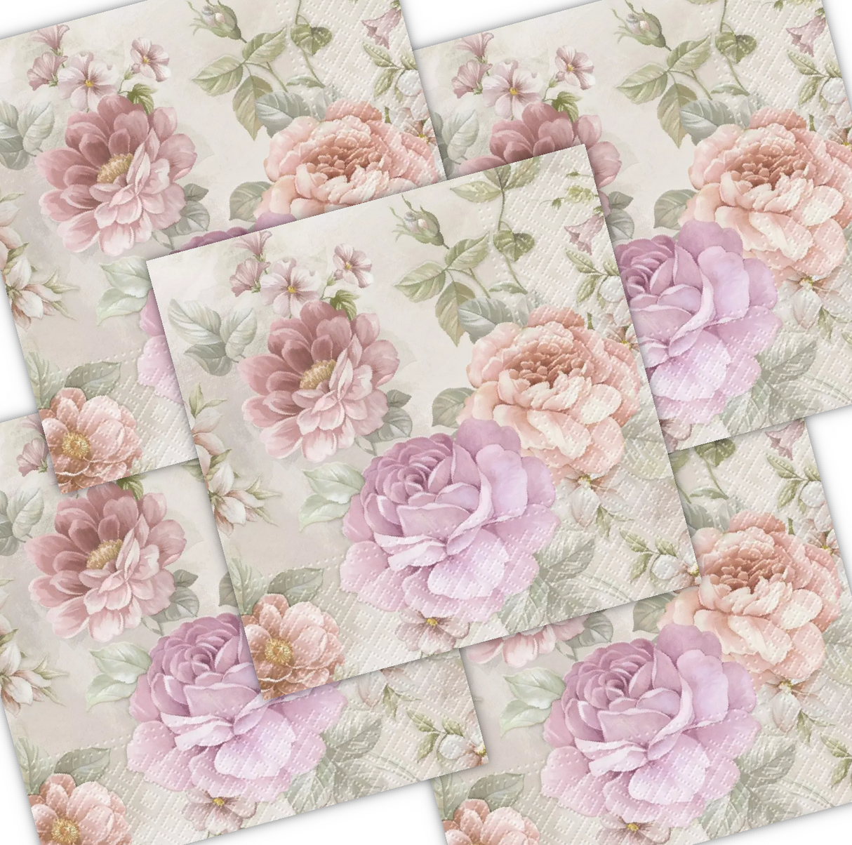 Decoupage Napkin - (DN-8214) - Memory of Summer - Set of 5