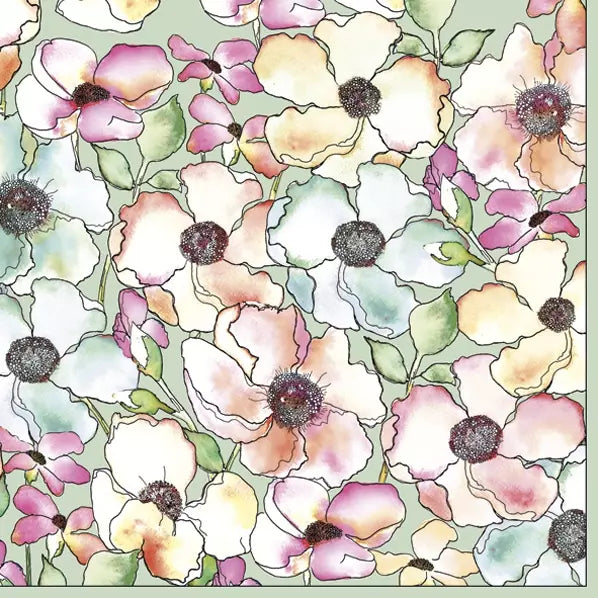 Decoupage Napkin - (DN-8215) - Watercolour Flowers Meadow