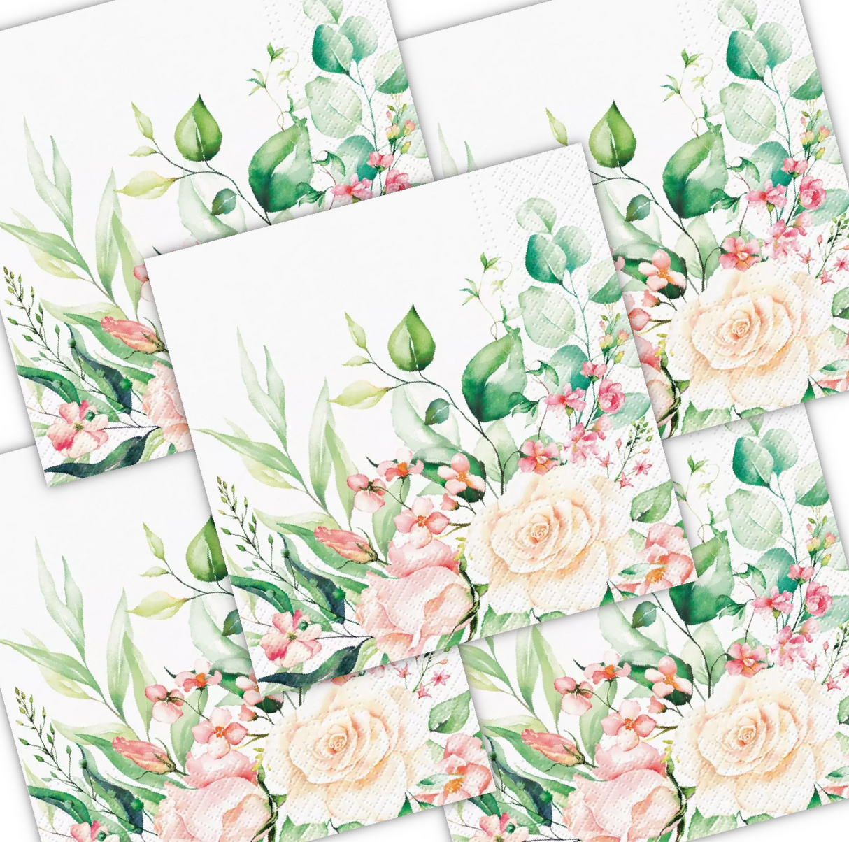 Decoupage Napkin - (DN-8221) - Floral Moments - Set of 5