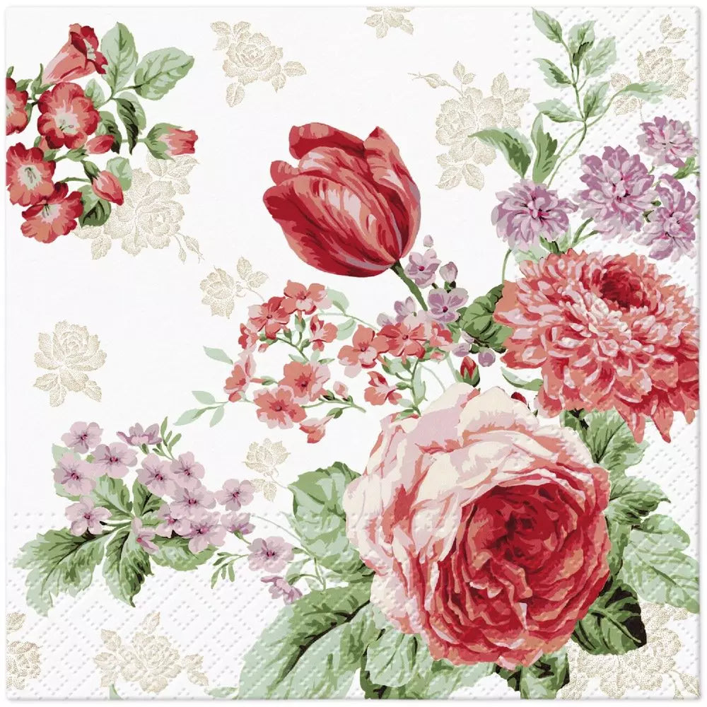 Decoupage Napkin - (DN-8225) - Mysterious Roses - Set of 5