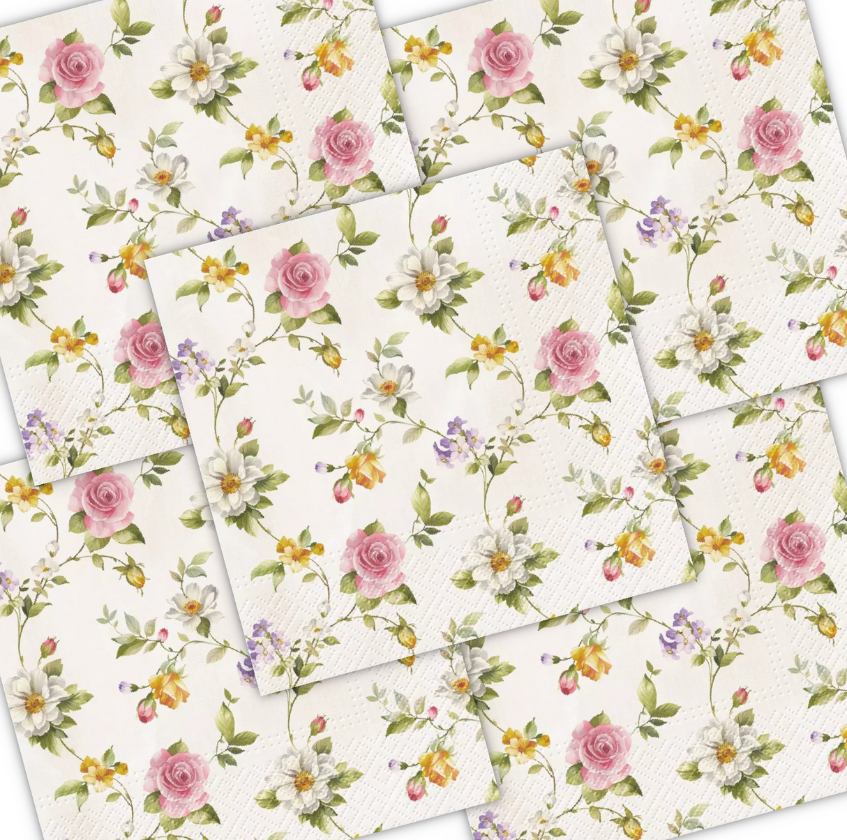Decoupage Napkin - (DN-8247) - Tender Roses - Set of 5