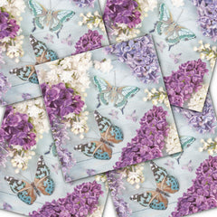 Decoupage Napkin - (DN-8250) - Lilac Collage with Butterflies - Set of 5