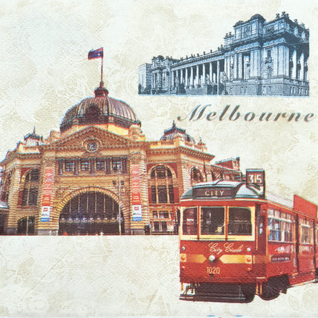 Decoupage Napkin - (DN-8258) - Melbourne - Set of 5