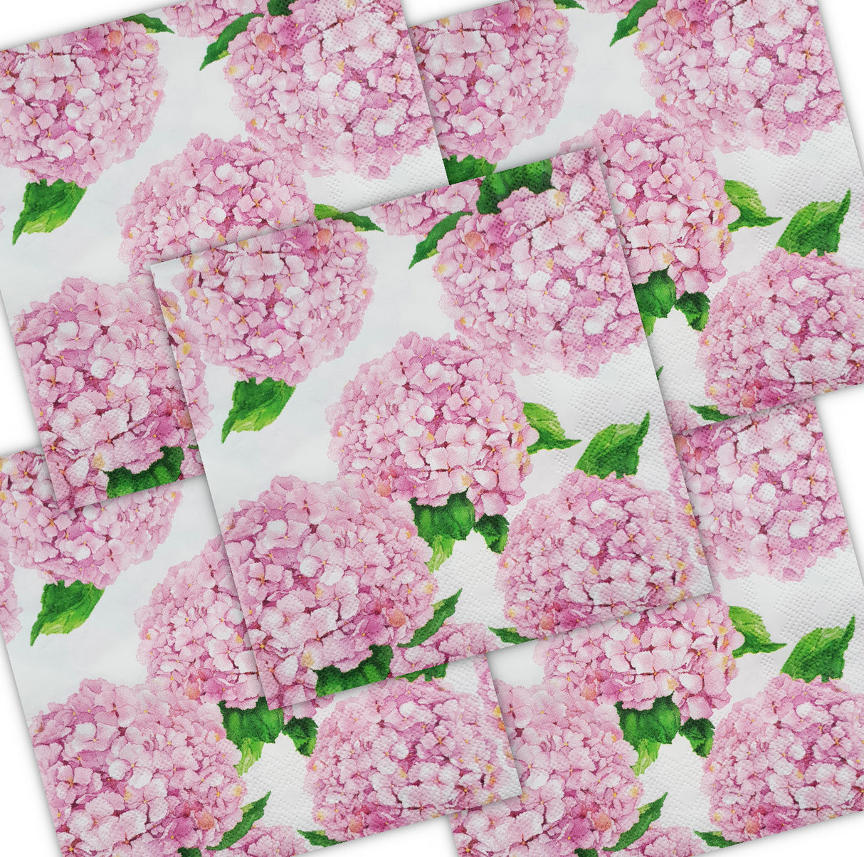 Decoupage Napkin - (DN-8262) - Pink Hydrangea - Set of 5