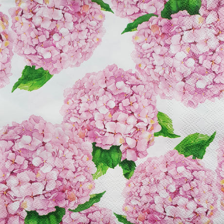 Decoupage Napkin - (DN-8262) - Pink Hydrangea - Set of 5