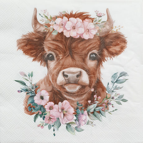 Decoupage Napkin - (DN-8271) - Bessie Cow - Set of 5