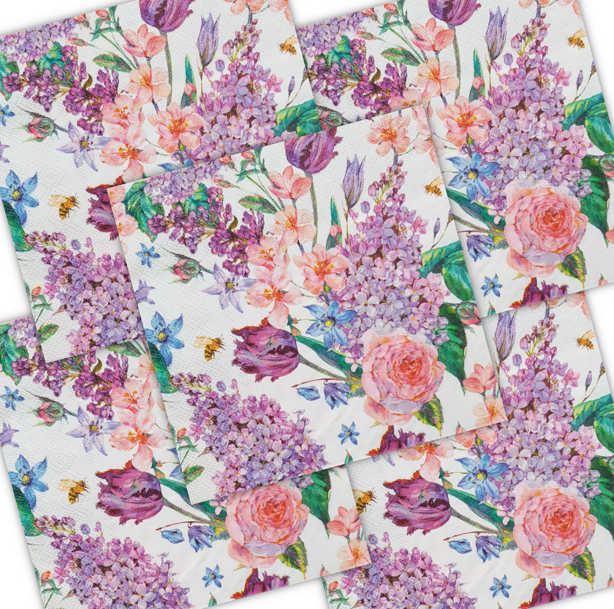 Decoupage Napkin - (DN-8273) - Flowers - Set of 5
