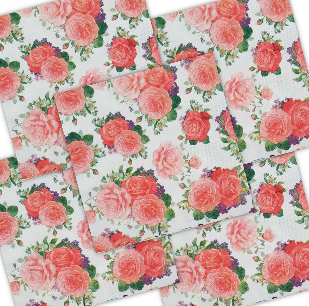 Decoupage Napkin - (DN-8280) - Roses - Set of 5