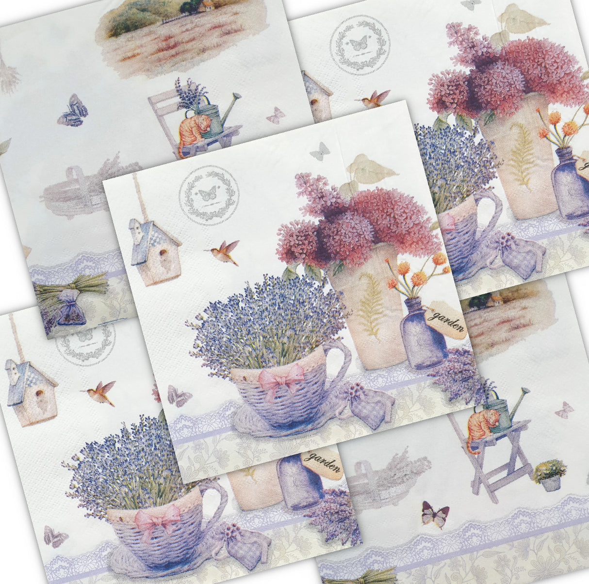Decoupage Napkin - (DN-8281) - Spring Blooms - Set of 5