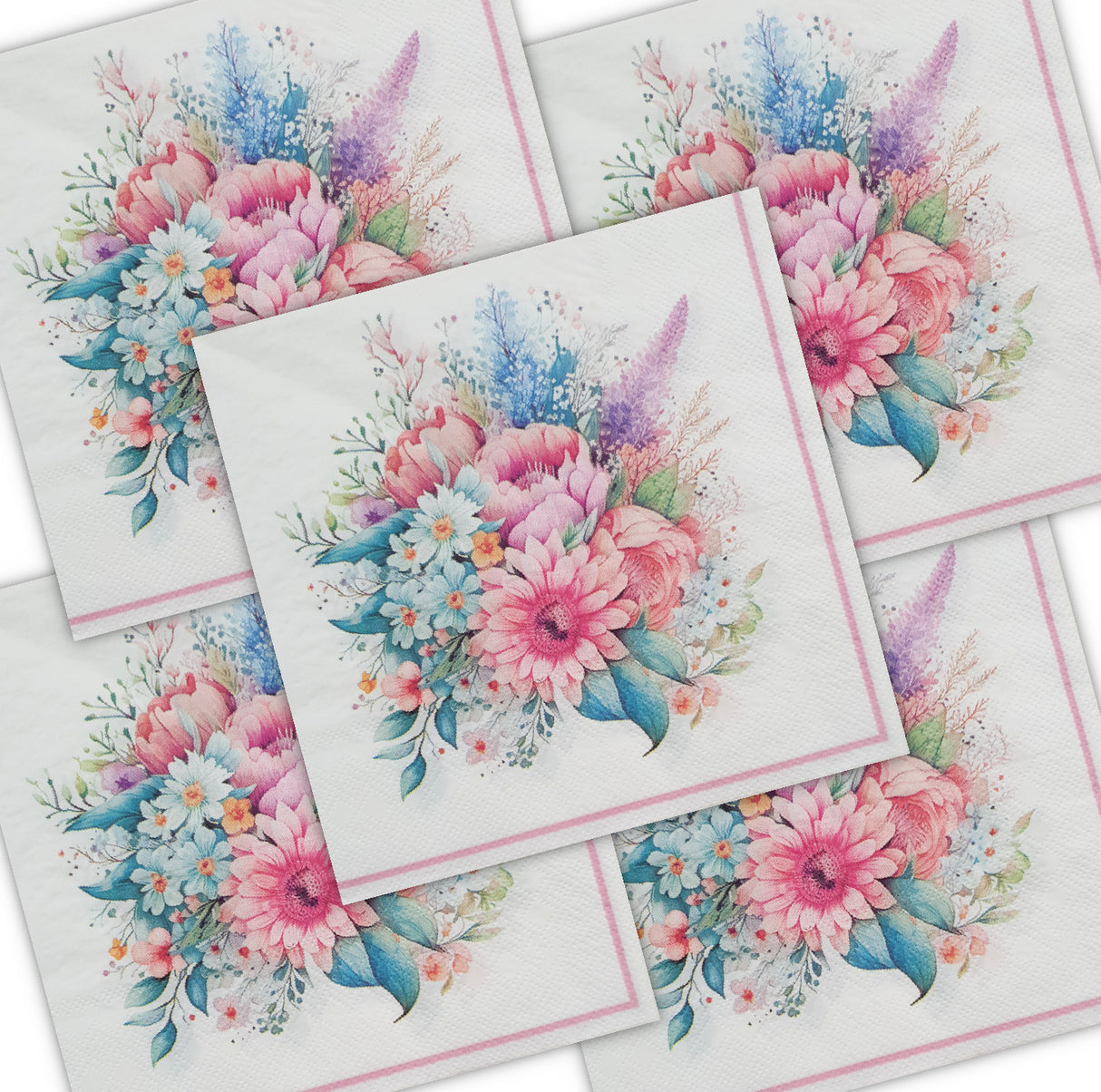 Decoupage Napkin - (DN-8284) - Flowers - Set of 5