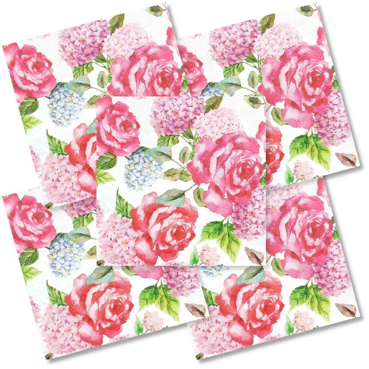 Decoupage Napkin - (DN-8285) - Flowers - Set of 5