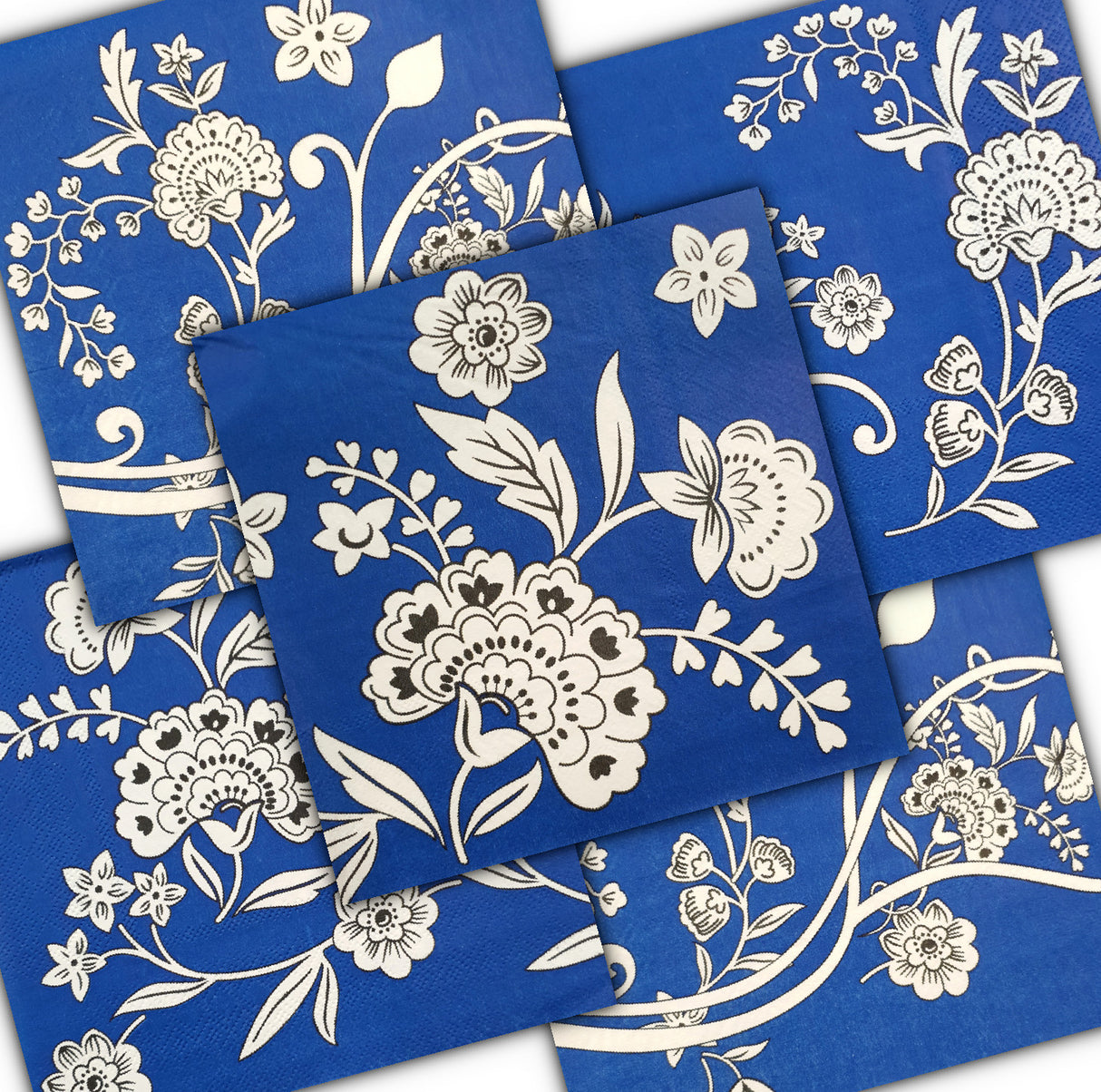 Decoupage Napkin - (DN-8289) - Beautiful Blue - Set of 5