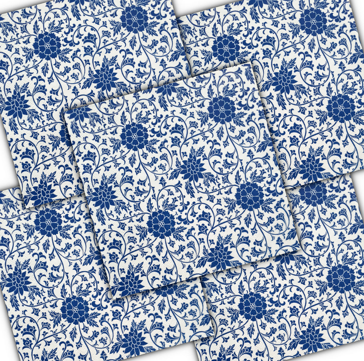 Decoupage Napkin - (DN-8290) - Fine Floral - Set of 5