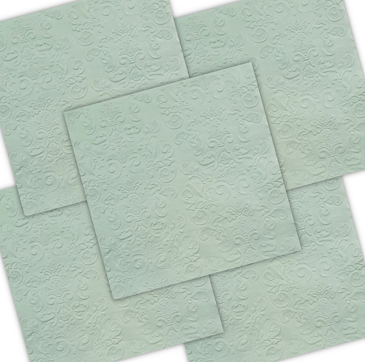 Decoupage Napkin - (DN-8306) - Embossed - Green - Set of 5
