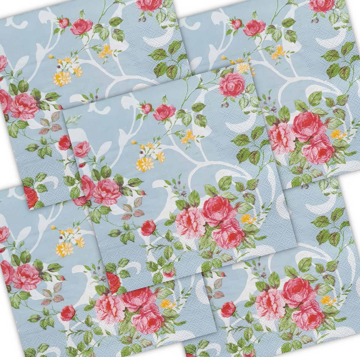 Decoupage Napkin - (DN-8312) - Florals - Set of 5