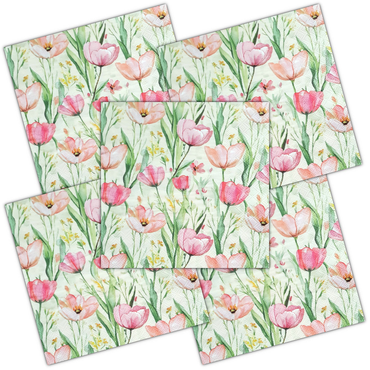 Decoupage Napkin - (DN-8320) - Flowers - Set of 5
