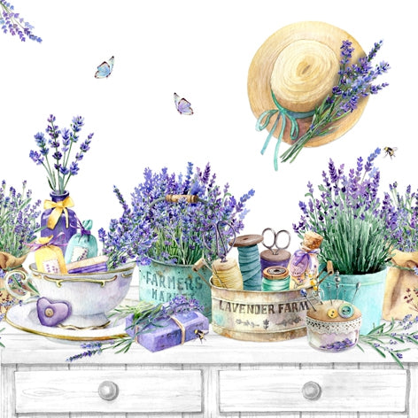 Decoupage Napkin - (DN-8413) - Lavender Farm in Provence - Set of 5