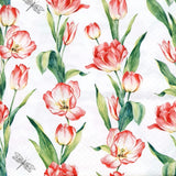 Decoupage Napkin - (DN-8432) - Chaînes de Tulipes - Red