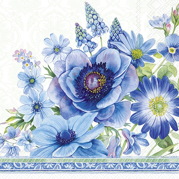 Decoupage Napkin - (DN-8483) - Springtime Blues - Light Blue