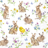 Decoupage Napkin - (DN-8485) - Easter Friends - White