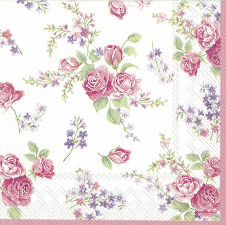 Decoupage Napkin - (DN-8487) - Rosamond - White - Set of 5