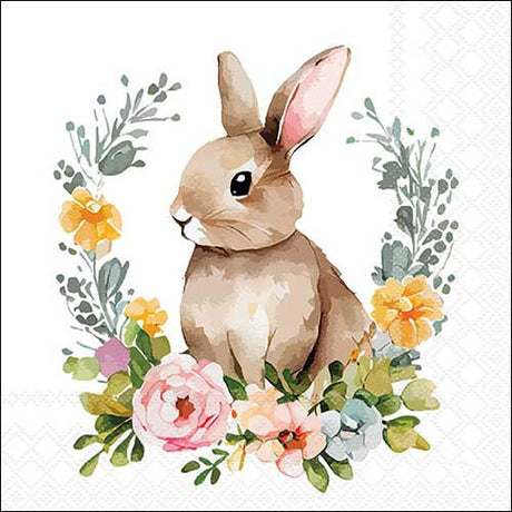 Decoupage Napkin - (DN-8553) - Cute Easter Rabbit - Set of 5