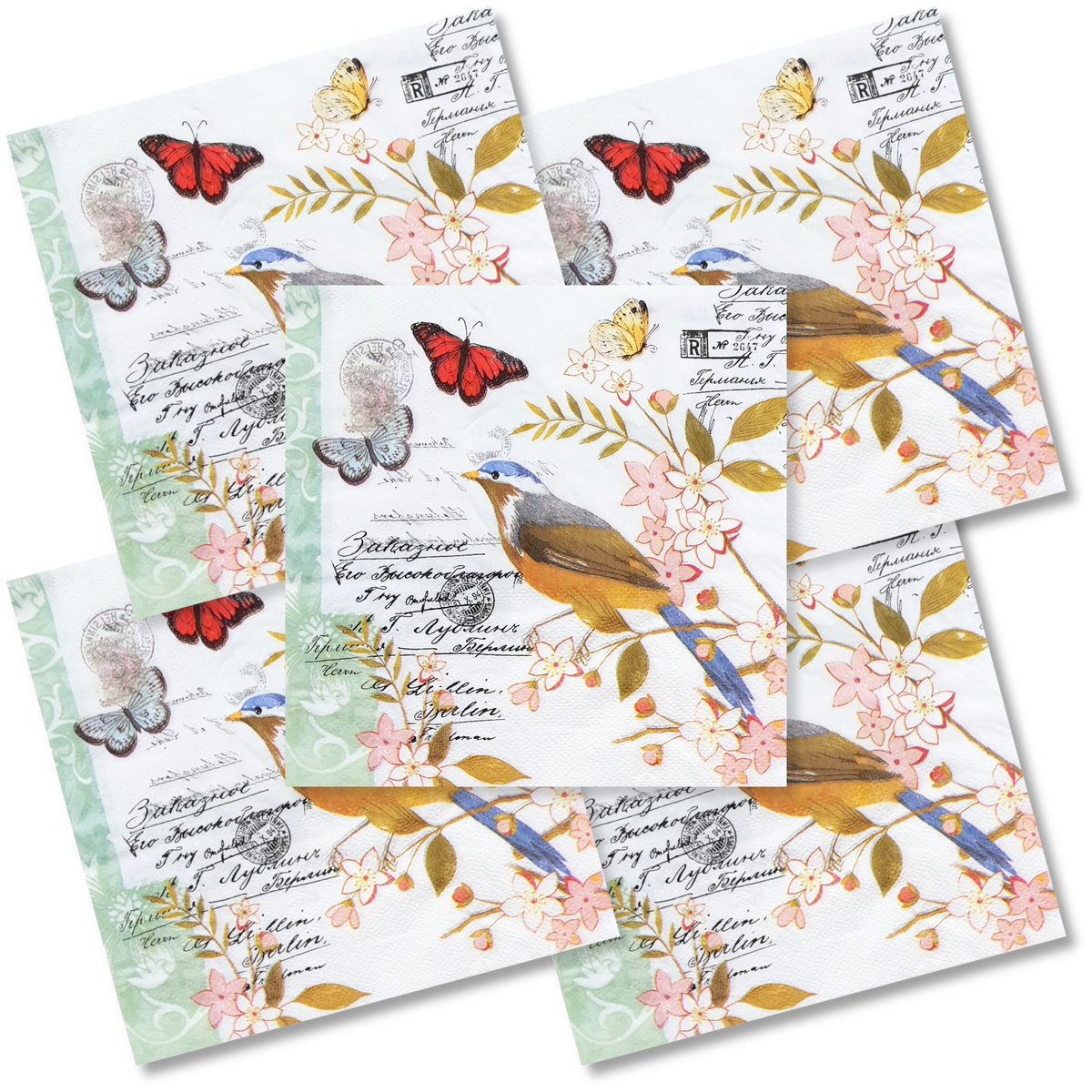 Decoupage Napkin - (DN-8603) - Spring Bird - Set of 5