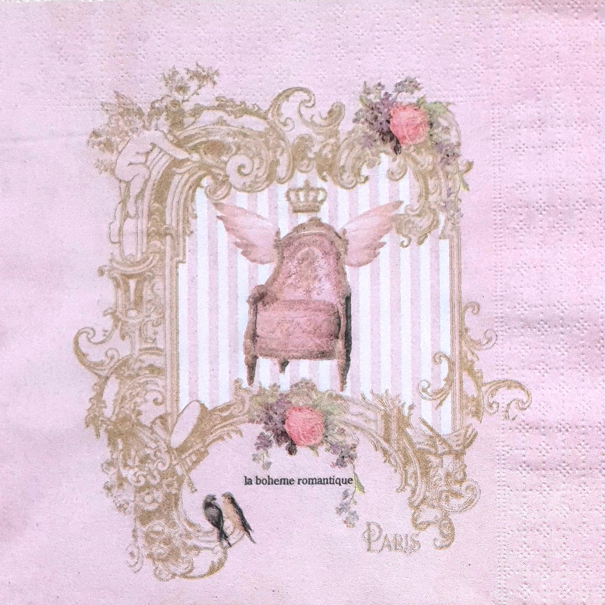 Decoupage Napkin - (DN-8690) - Angel Seat - Set of 5