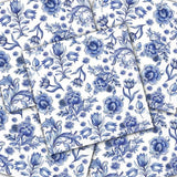 Decoupage Napkin - (DN-8795) - Delft Blue Flowers - Cocktail - Set of 5