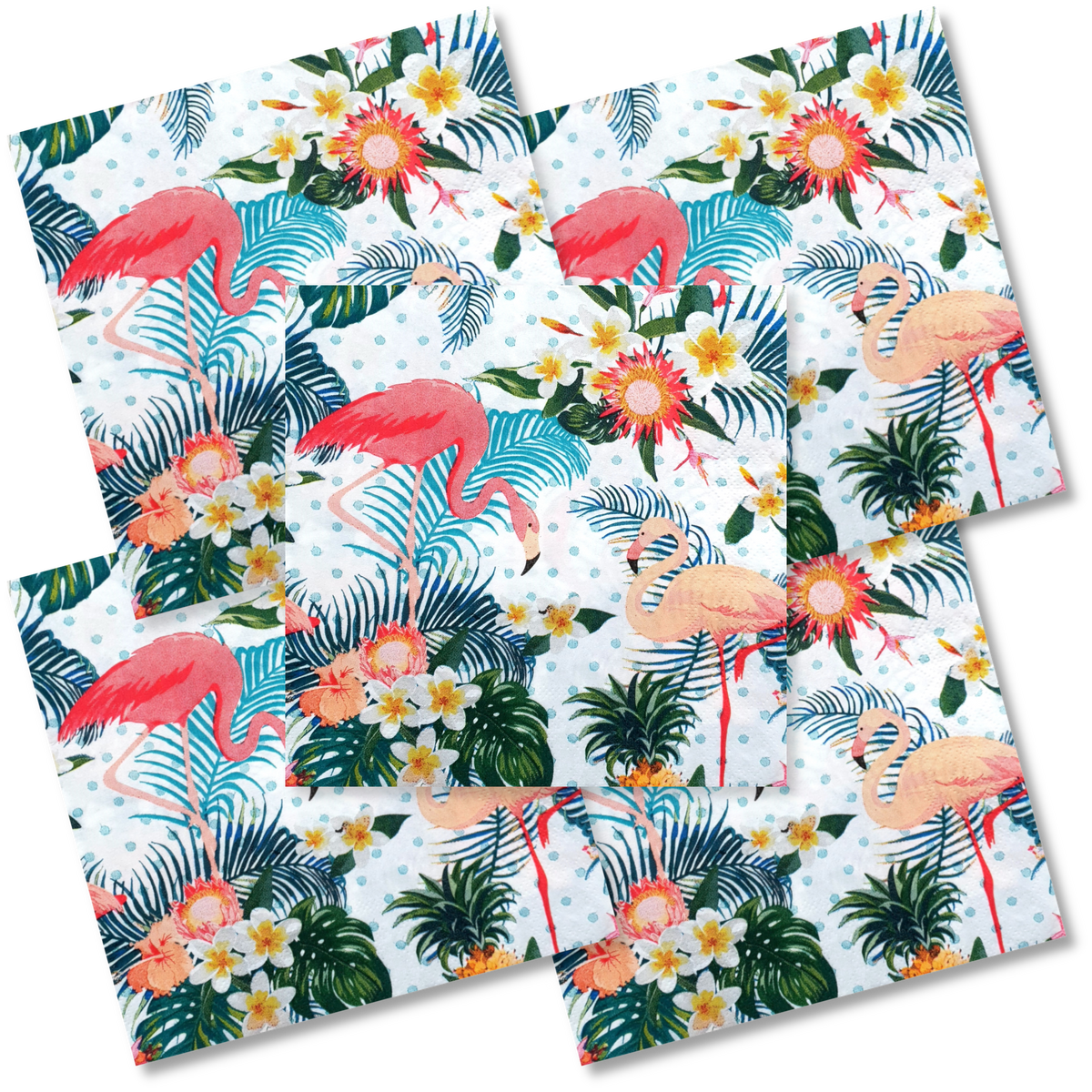 Decoupage Napkin - (DN-8814) - Flamingos - Set of 5