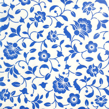 Decoupage Napkin - (DN-8925) - Blue Flowers - Set of 5