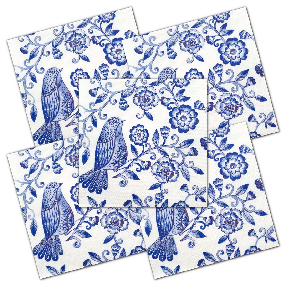 Decoupage Napkin - (DN-8953) - Blue Bird - Set of 5