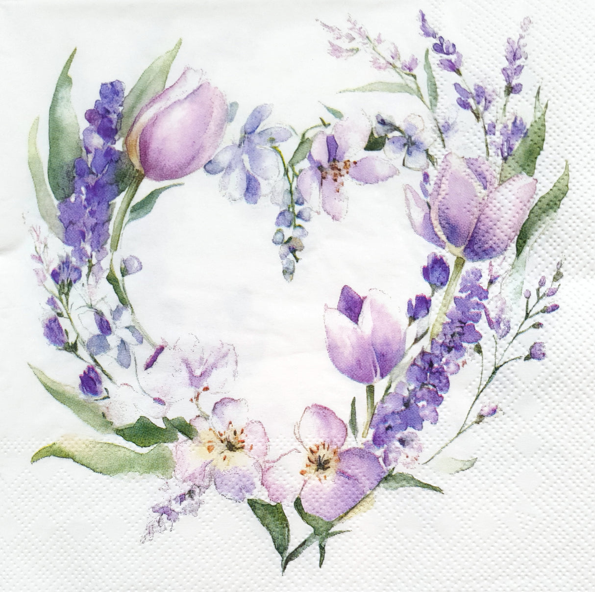 Decoupage Napkin - (DN-8959) - Flower Heart - Set of 5