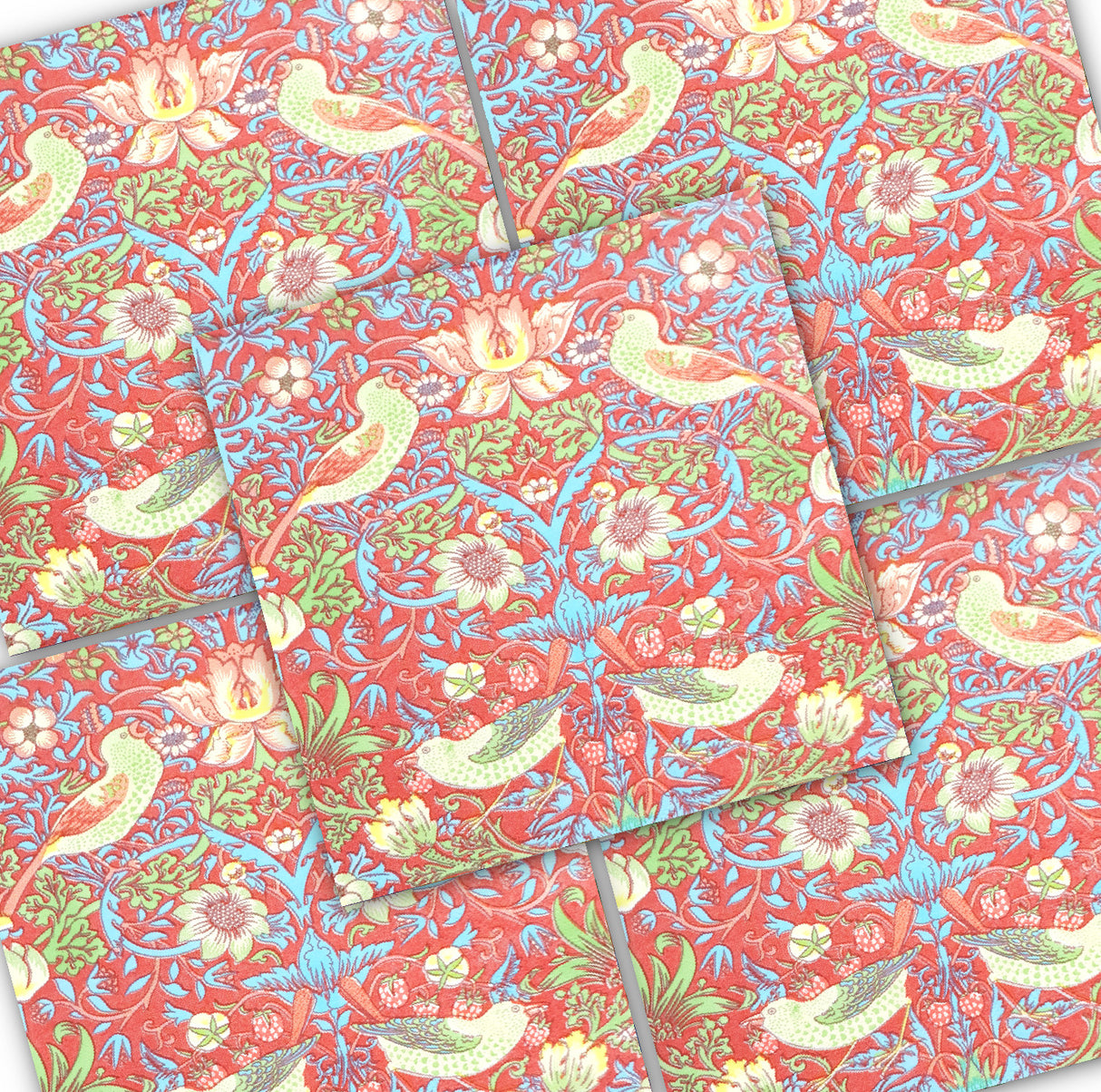 Decoupage Napkin - (DN-8965) - Strawberry Fields - Set of 5
